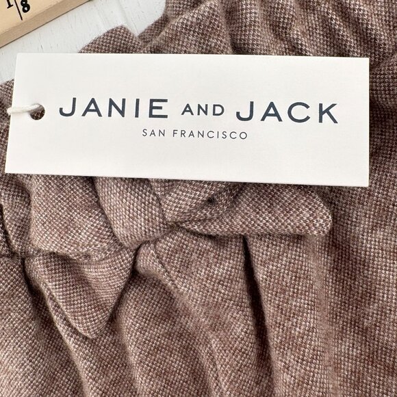 Janie & Jack Infant Toddler Pants Brown 12-18 Months 100% Cotton Bow Waist - Picture 4 of 6